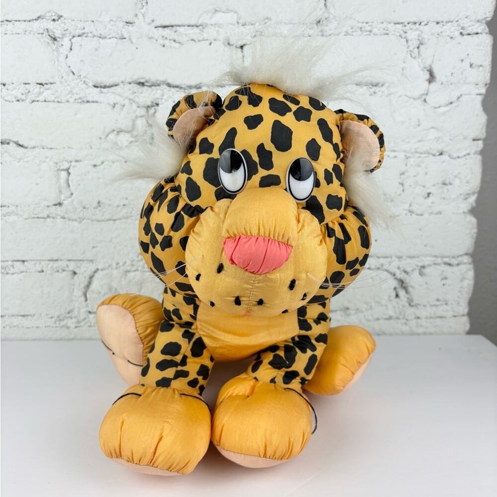 Vintage TD Trading Cheetah Leopard Cat Nylon Puffalump Like Plush